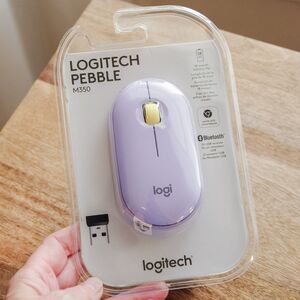 Logitech M350 Pebble Wireless Mouse Lavender Lemonade Bluetooth Quiet Clicks